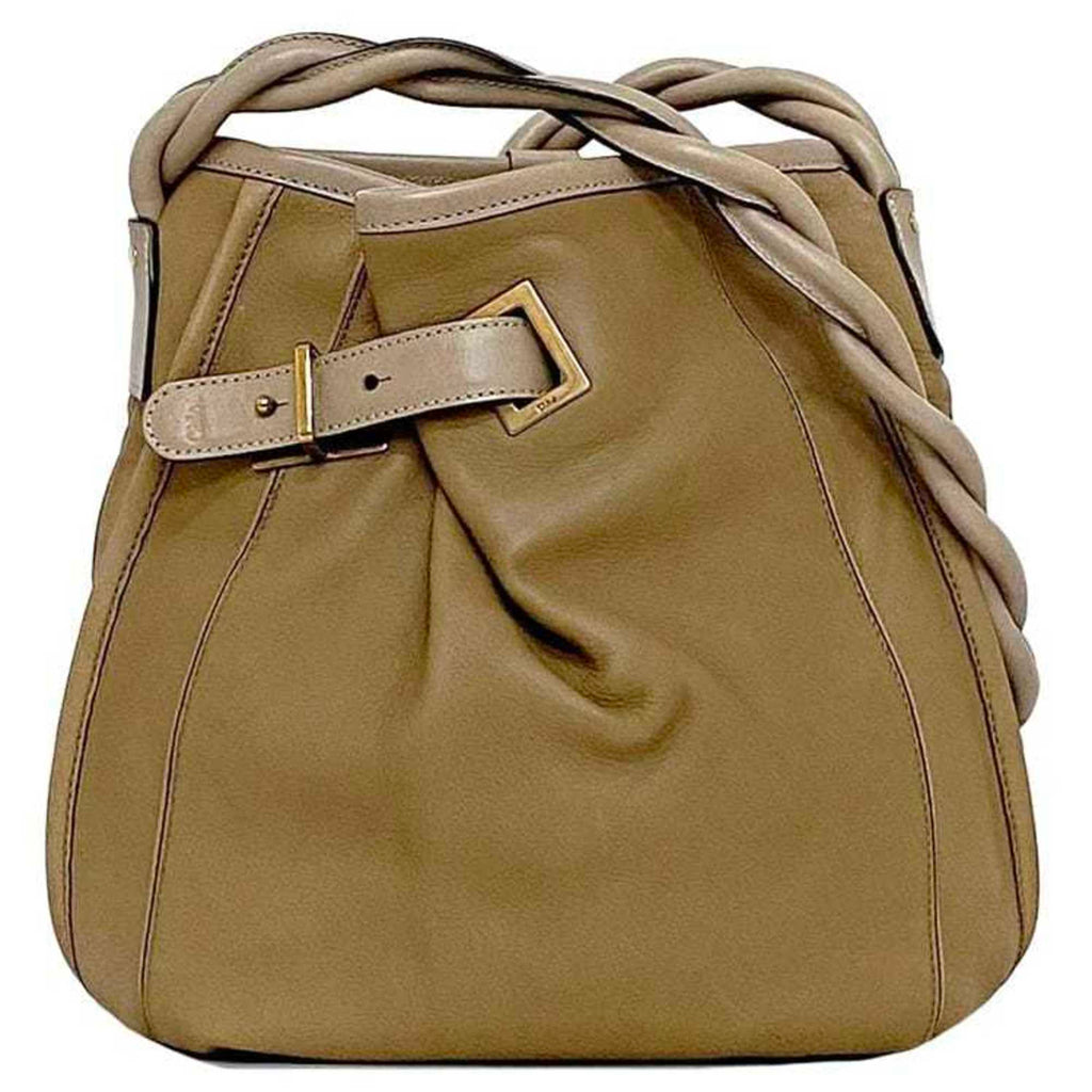 Chloé Beige Brown Leather Shoulder Bag (Pre-Owned)
