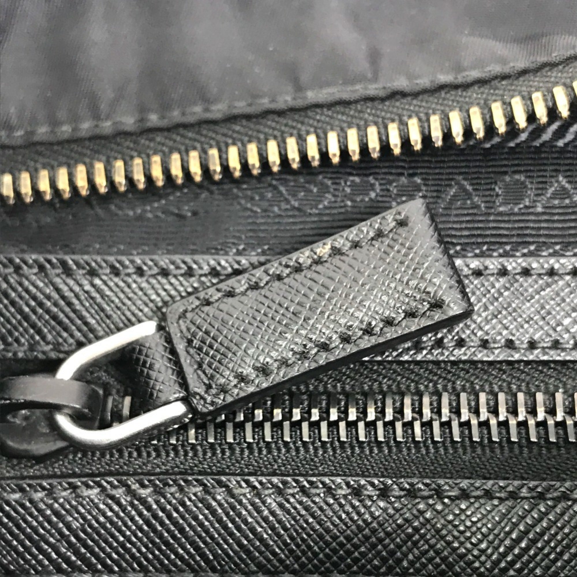 Prada Black Nylon Leather Shoulder Bag