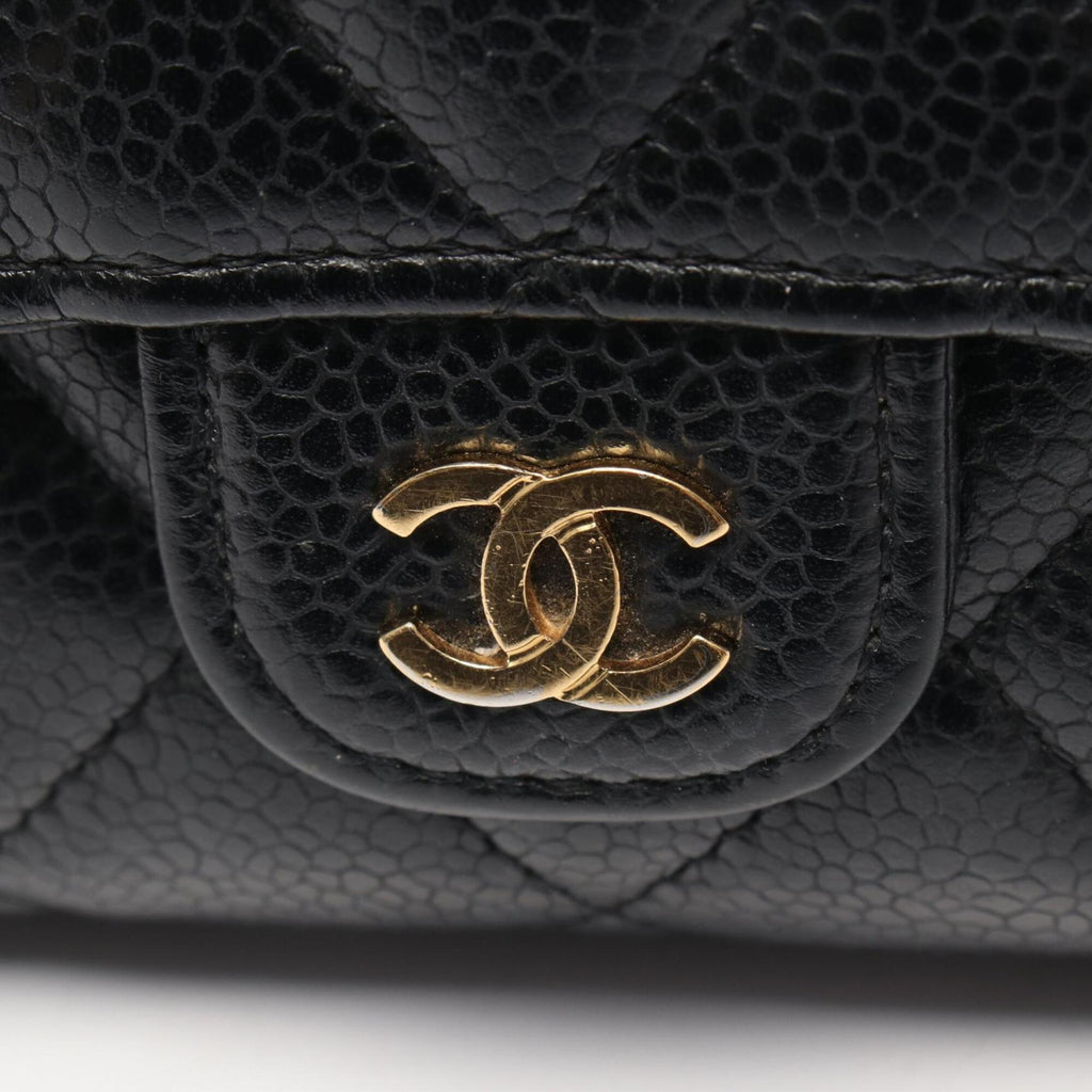 Chanel Black Grained Calfskin Long Wallet (Bi-Fold)
