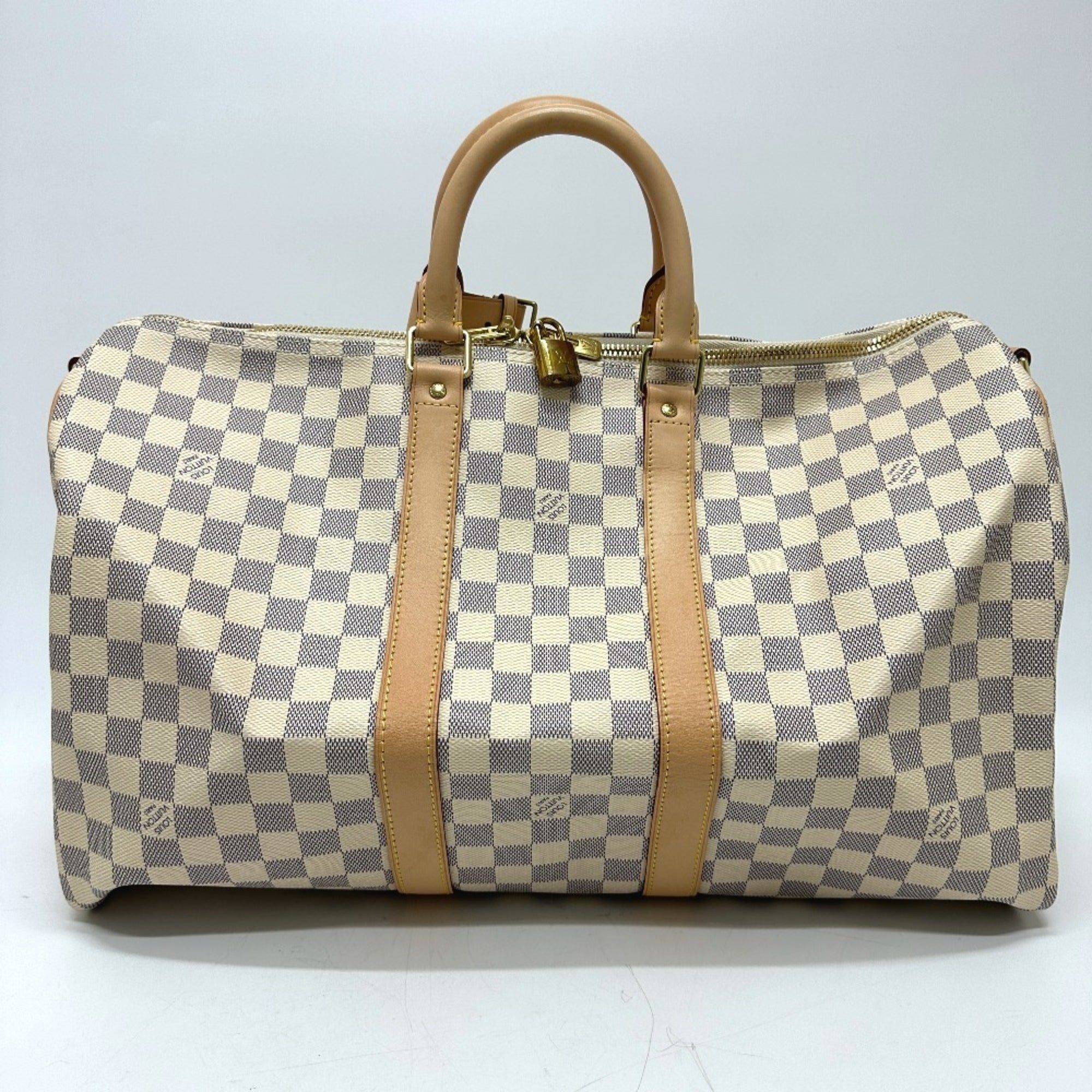 Louis Vuitton White Damier Azur Boston Bag