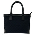 Gucci Black Leather Canvas Boston Bag Handbag Tote Bag (Pre-Owned)