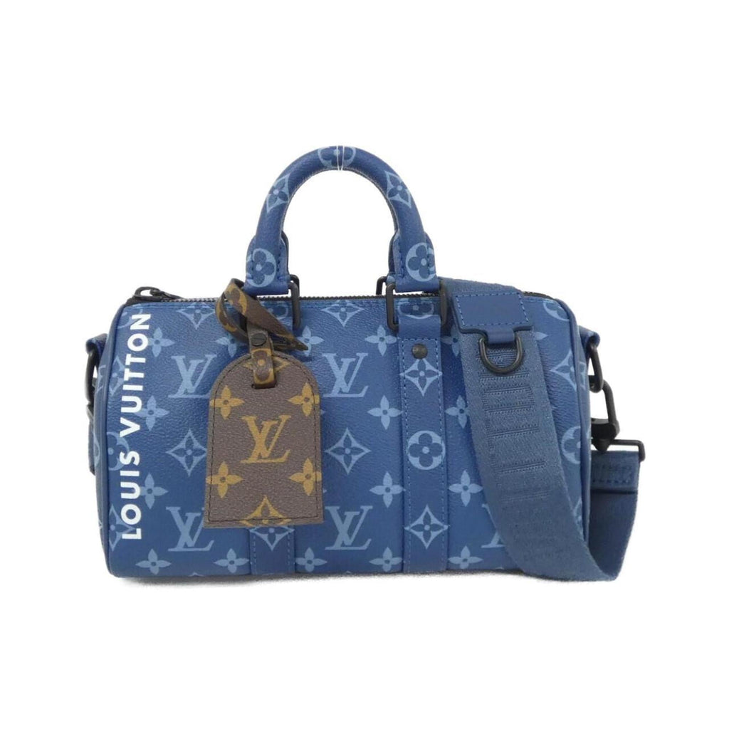 Louis Vuitton Blue Coated Canvas Boston Bag