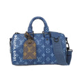 Louis Vuitton Blue Coated Canvas Boston Bag
