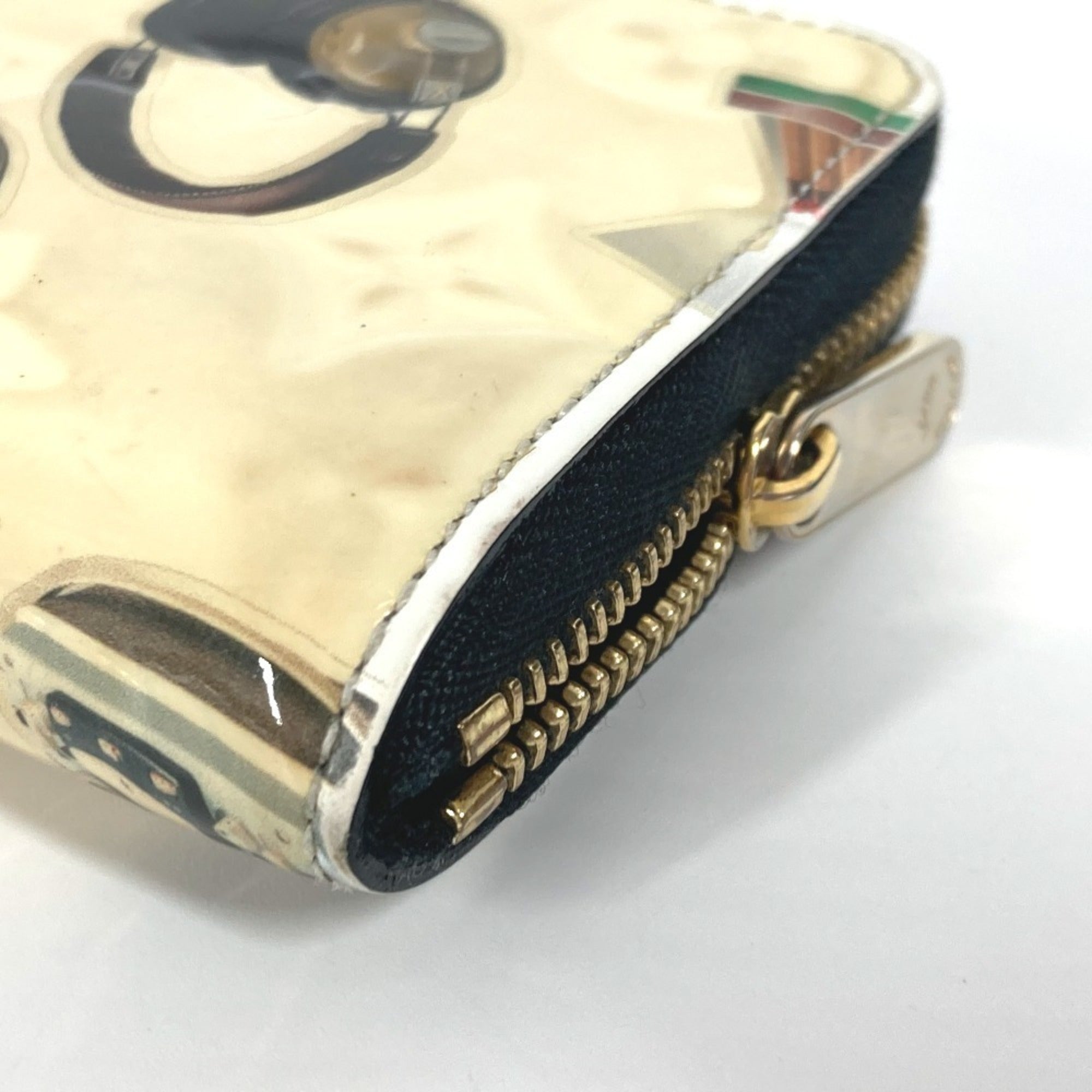 Louis Vuitton Black White Patent Leather Coin Purse/Coin Case