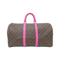 Louis Vuitton Brown Fuchsia Coated Canvas Boston Bag