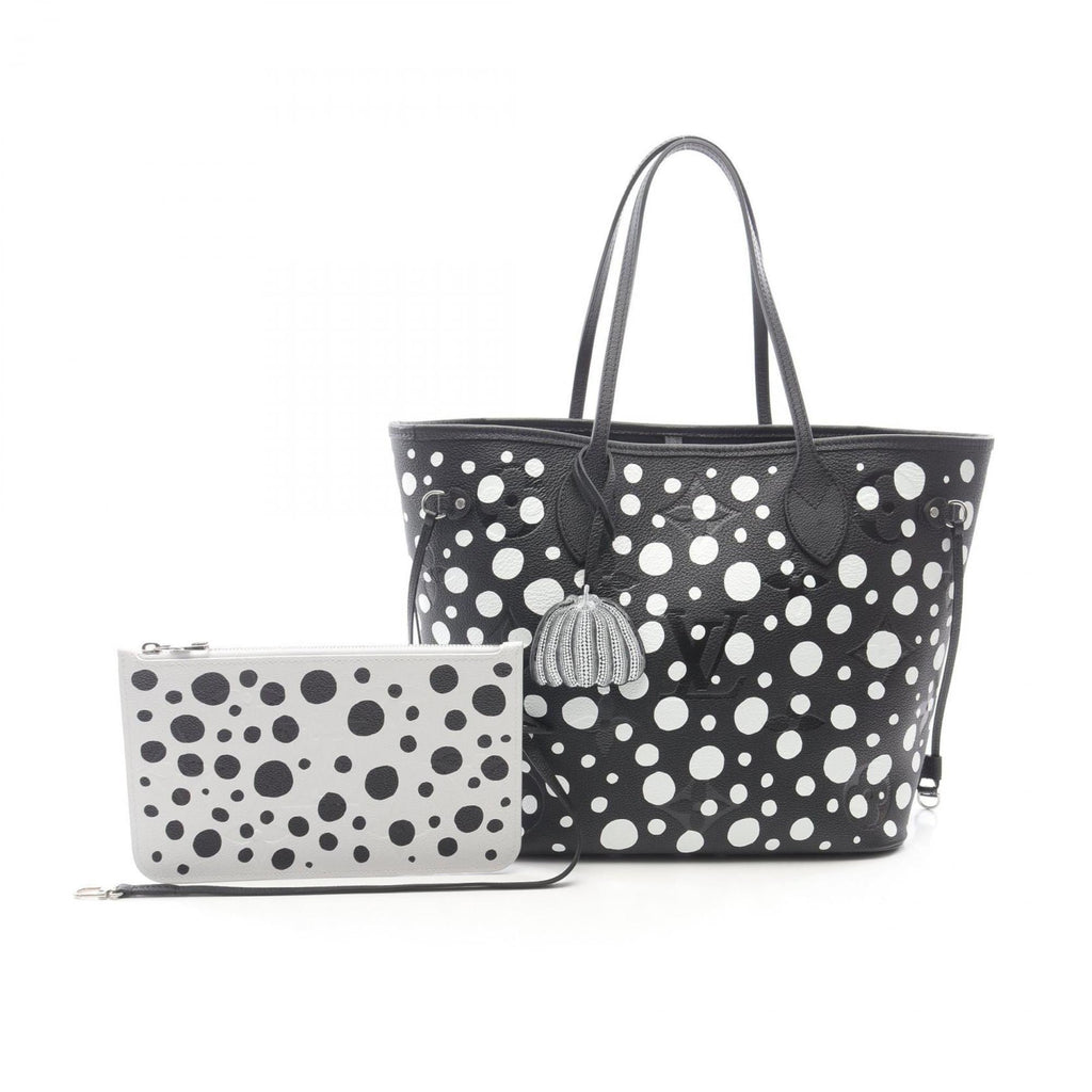 Louis Vuitton Black White Leather Tote Bag