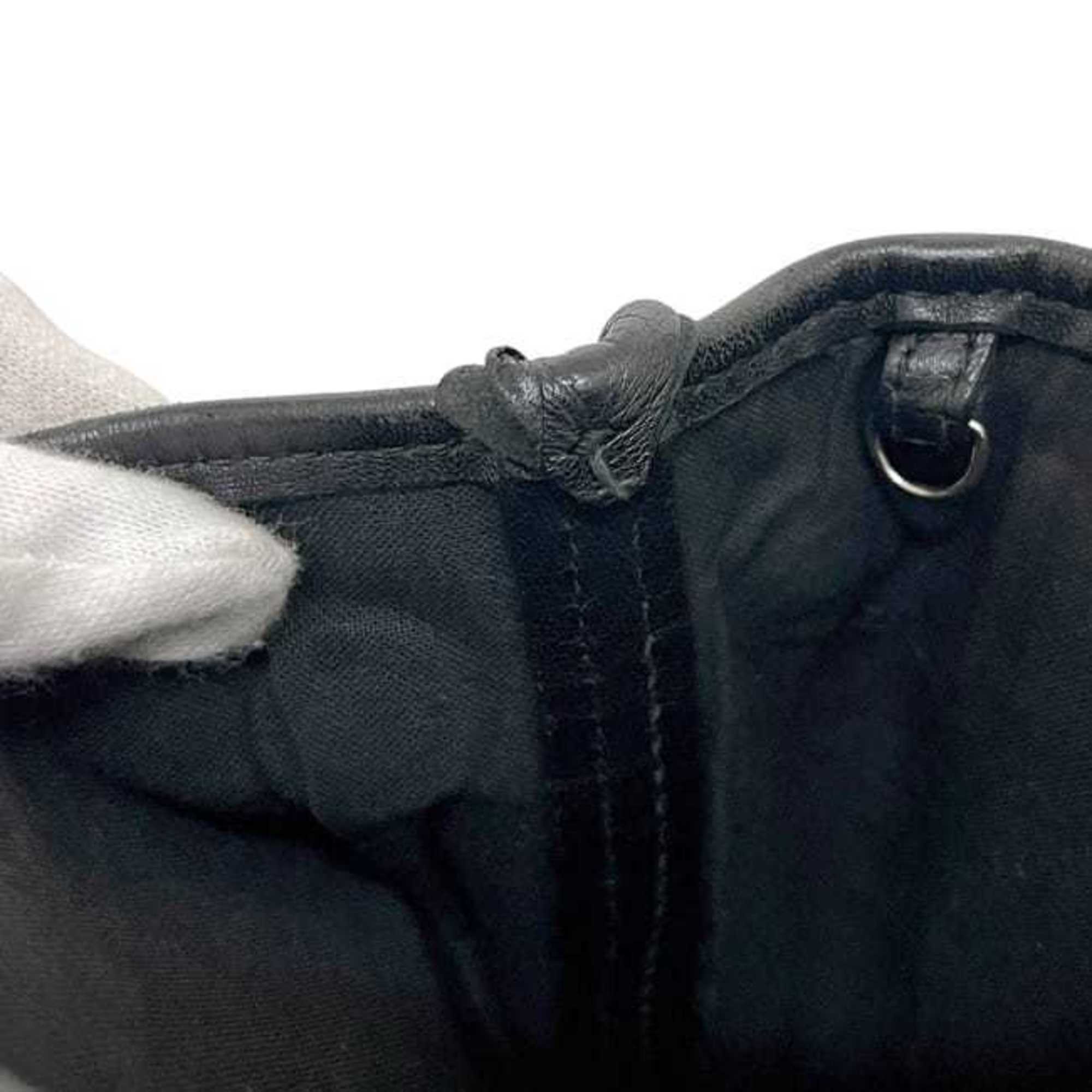 Balenciaga Black Leather Handbag Pouch Shoulder Bag Tote