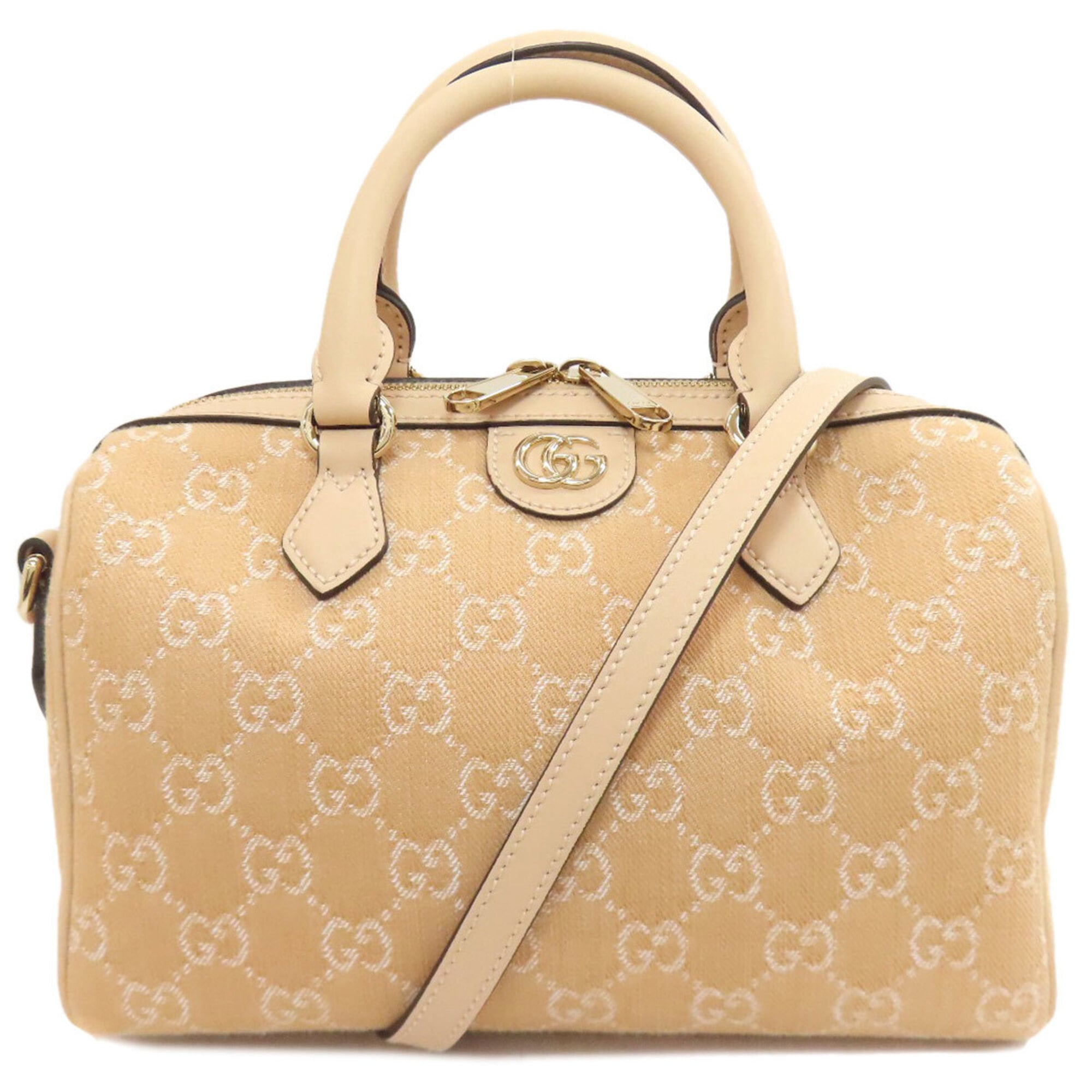 Gucci Beige Canvas Handbag (Pre-Owned)