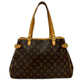 Louis Vuitton Brown Leather Pvc Handbag Tote Bag