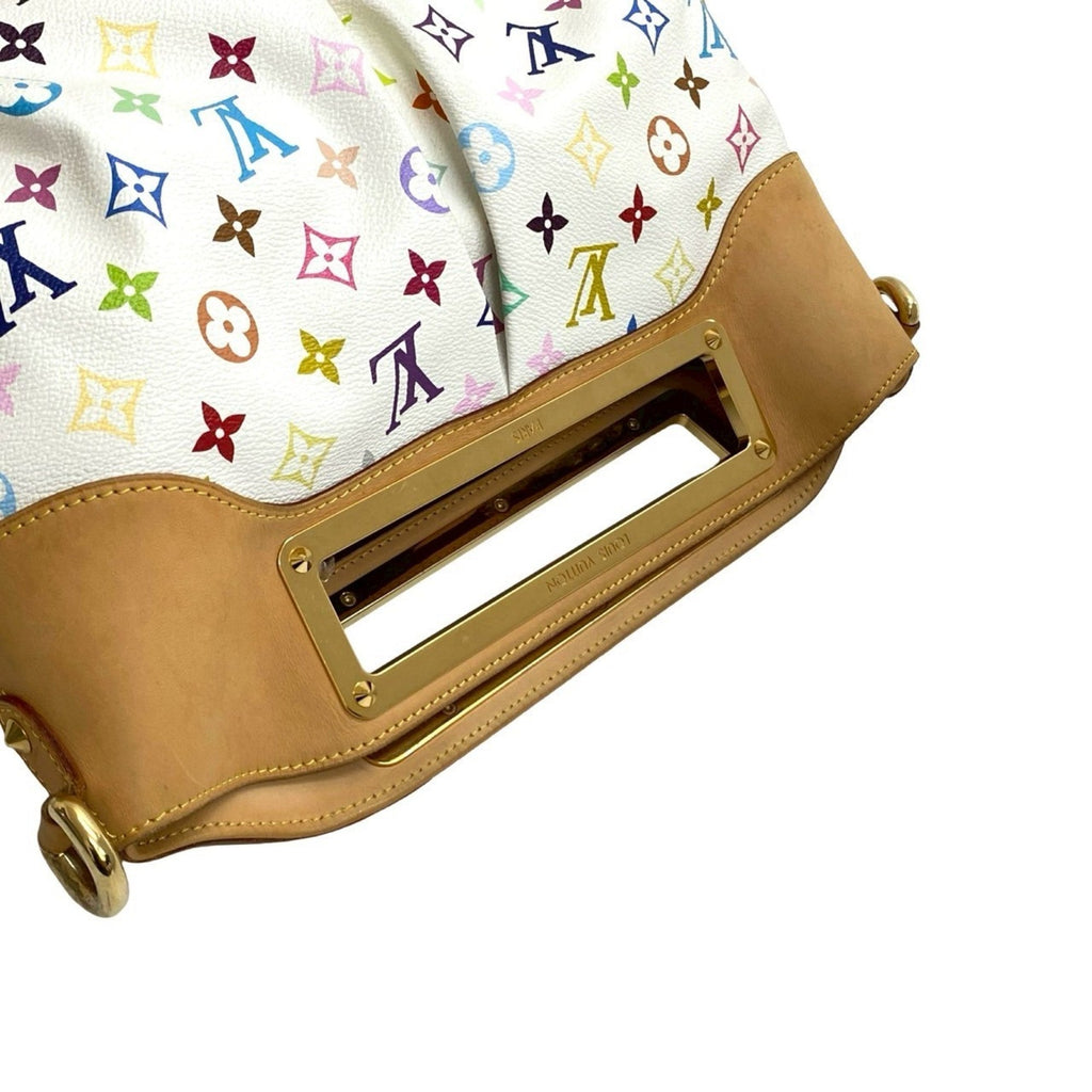 Louis Vuitton Brown Multi-Color White Leather Pvc Handbag Shoulder Bag