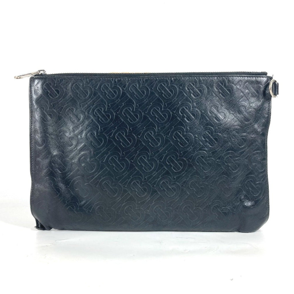 Burberry Black Leather Clutch Bag Pouch