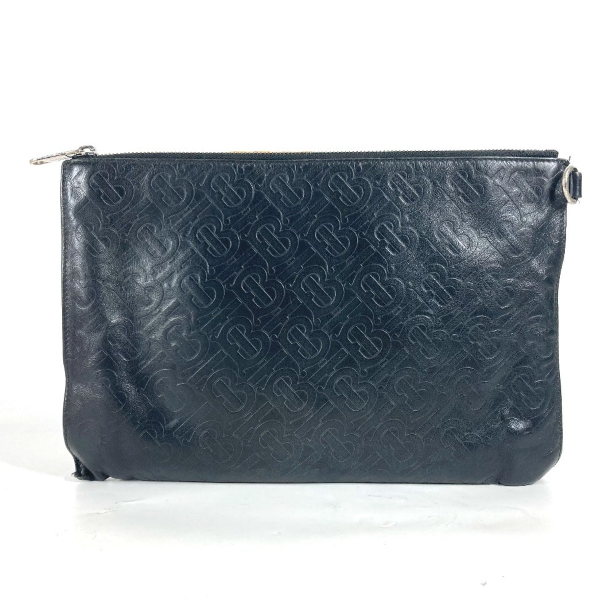 Burberry Black Leather Clutch Bag Pouch