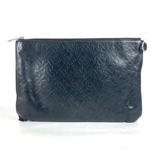 Burberry Black Leather Clutch Bag Pouch