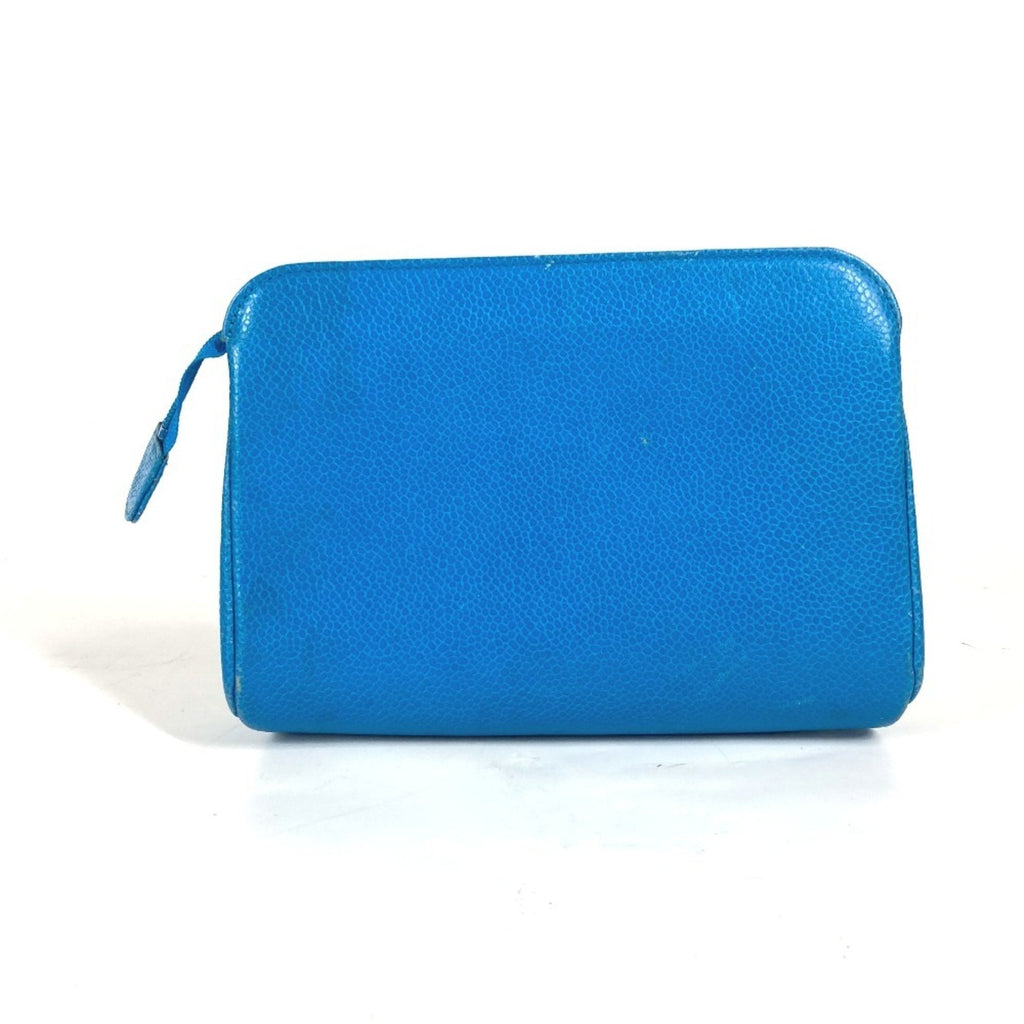Chanel Blue Caviar Leather Pouch