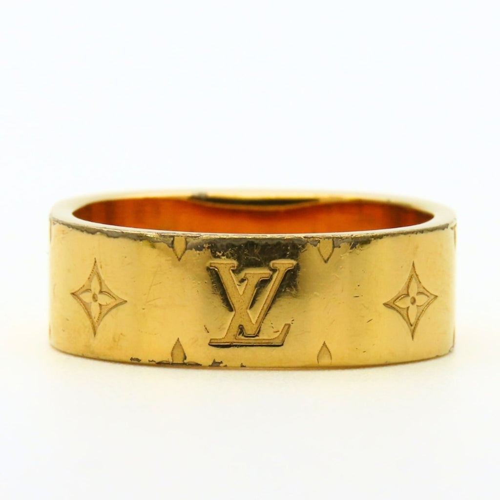 Louis Vuitton Gold Silver Gold Plating Metal Band Ring