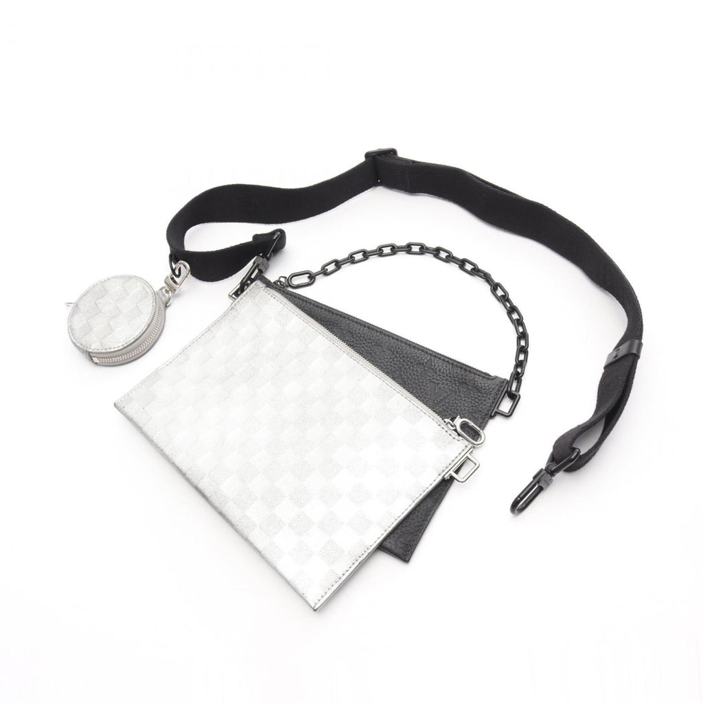 Louis Vuitton Black Silver Leather Shoulder Bag