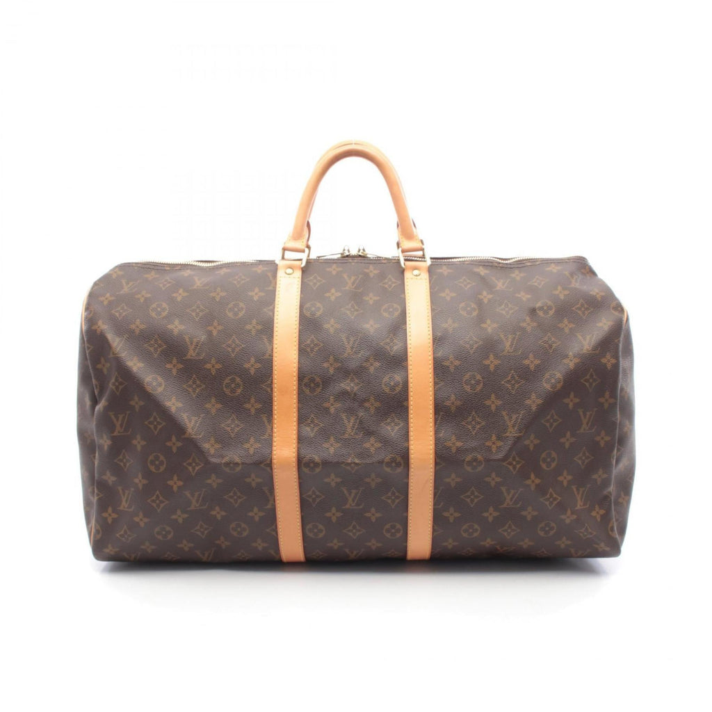 Louis Vuitton Brown Monogram Coated Canvas Leather Boston Bag Handbag