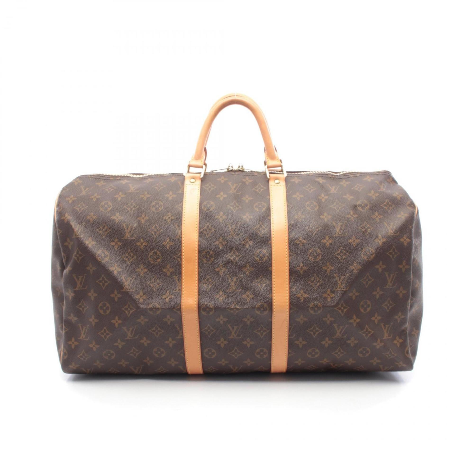 Louis Vuitton Brown Monogram Coated Canvas Leather Boston Bag Handbag
