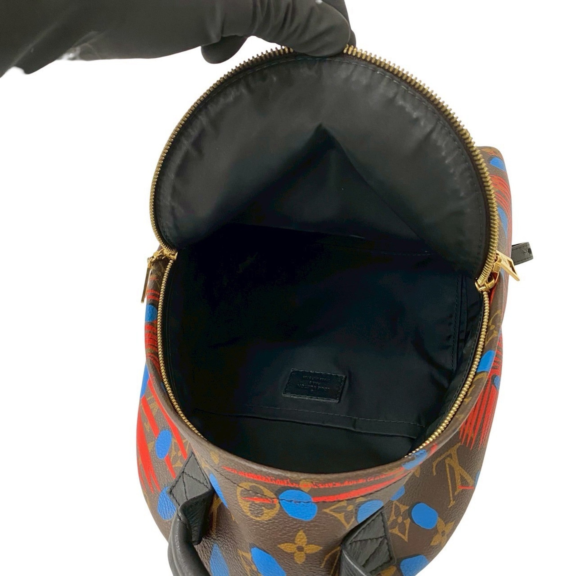 Louis Vuitton Blue Brown Red Color Leather Pvc Backpack