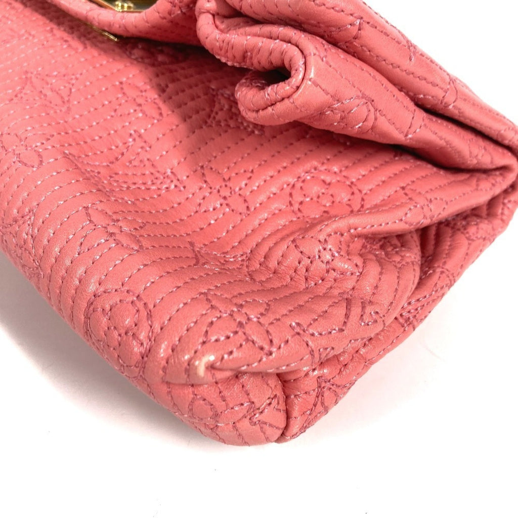 Louis Vuitton Pink Rose Leather Clutch Bag