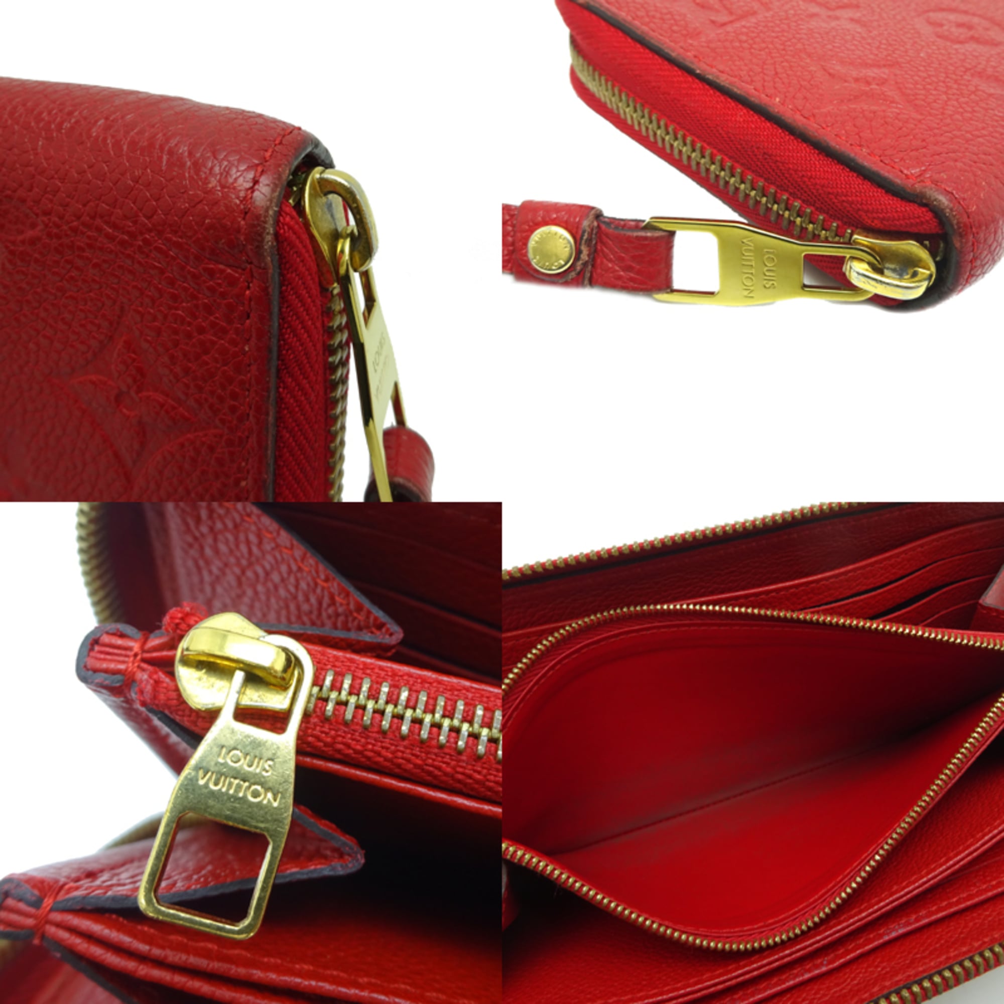 Louis Vuitton Cerise Red Color Monogram Empreinte Long Wallet