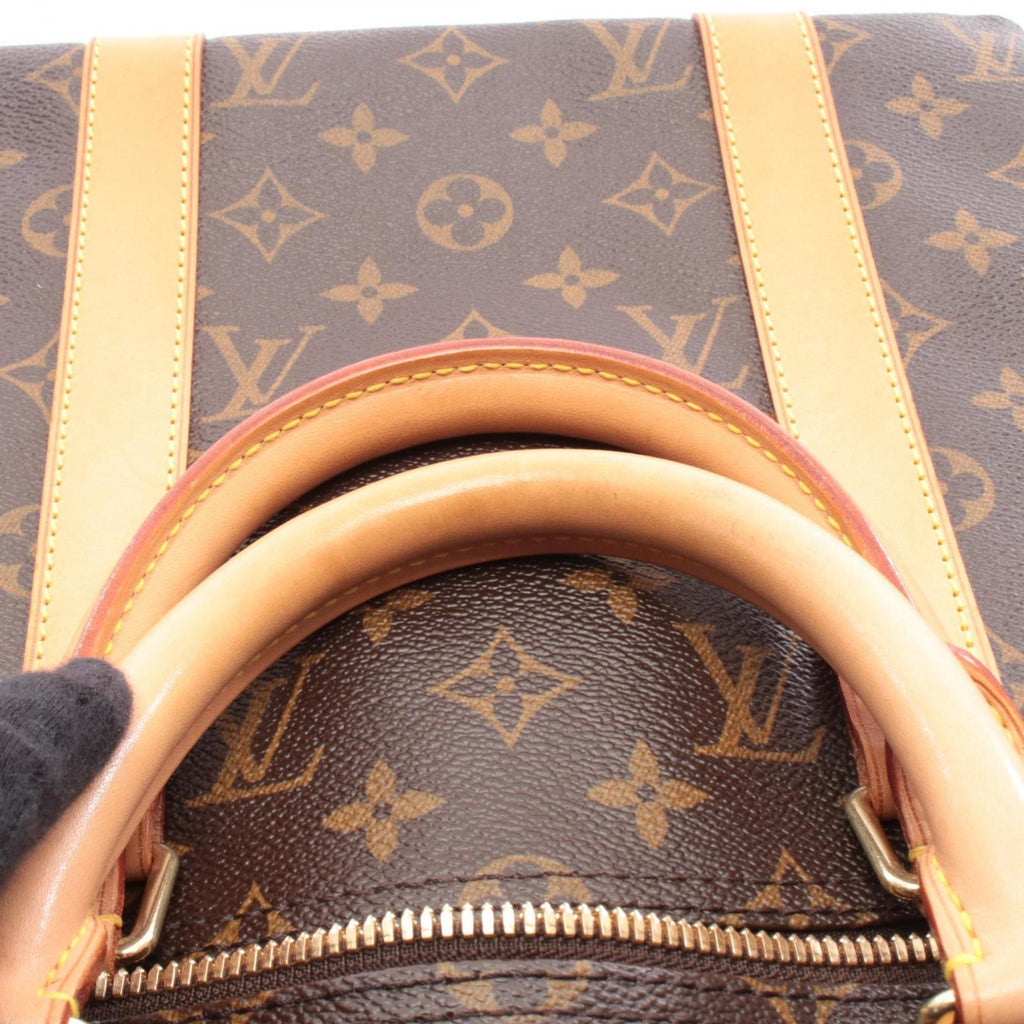 Louis Vuitton Brown Coated Canvas Pvc Monogram Leather Boston Bag Handbag