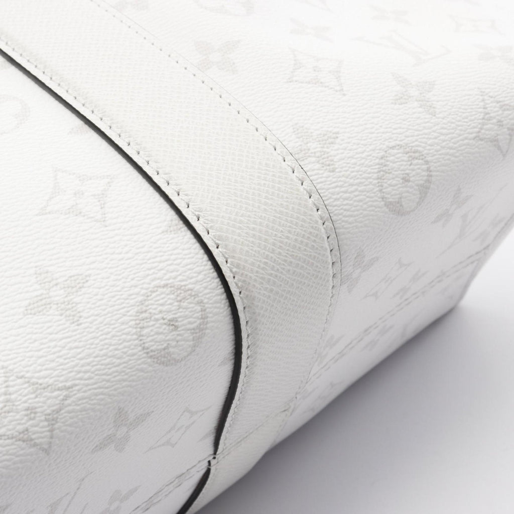 Louis Vuitton Blanc White Coated Canvas Leather Tote Bag