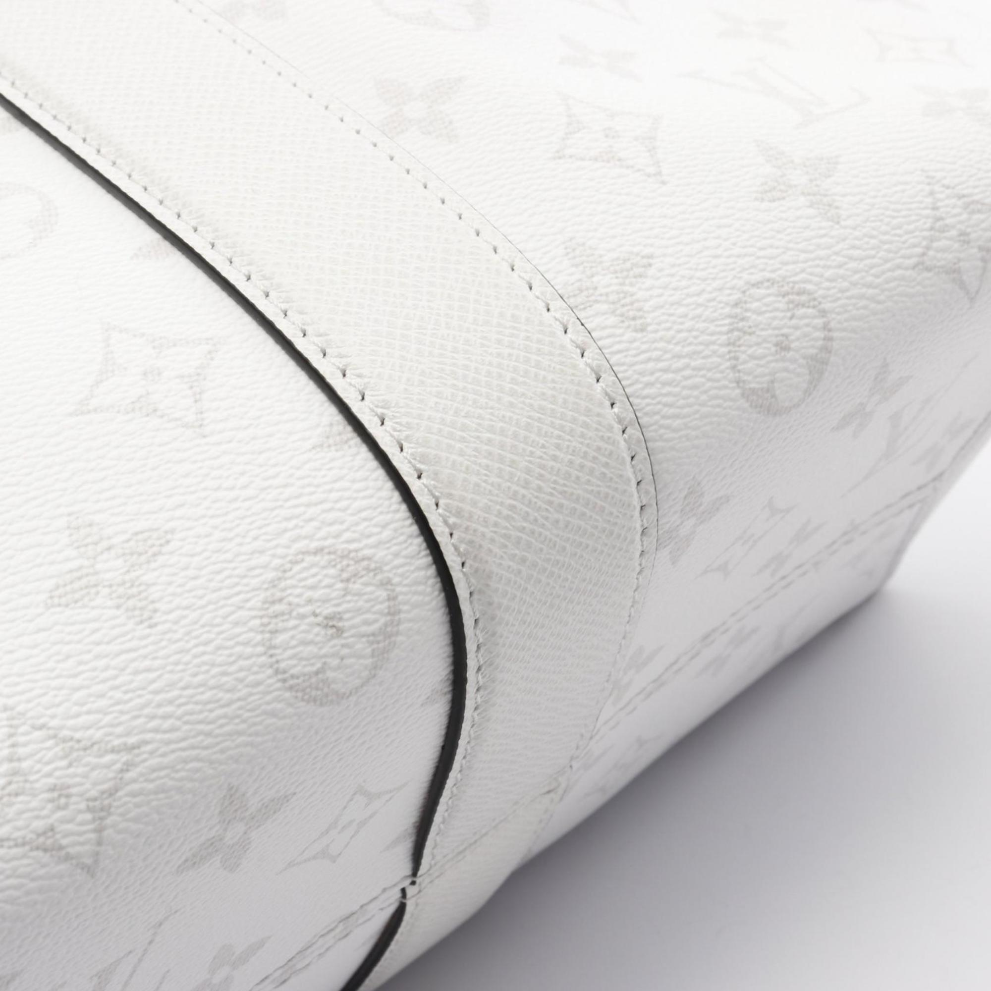 Louis Vuitton Blanc White Coated Canvas Leather Tote Bag