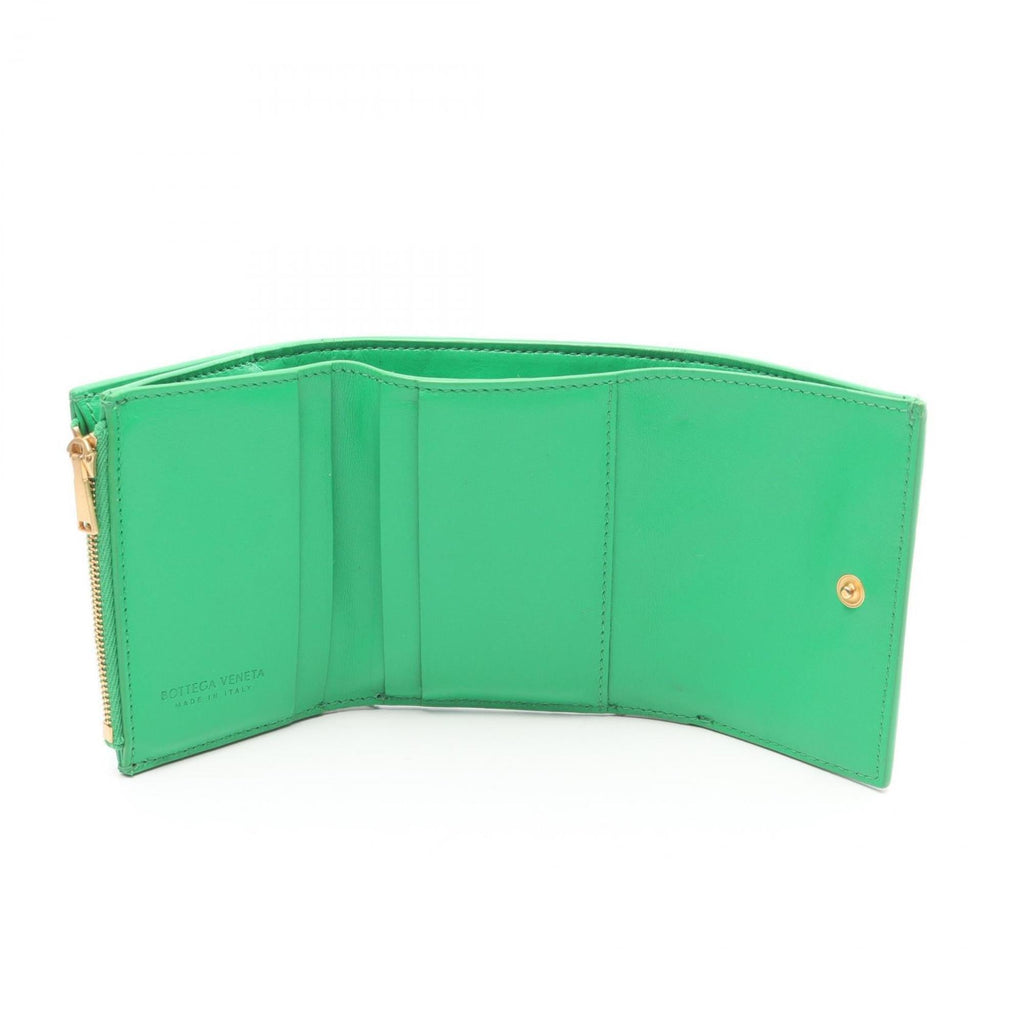 Bottega Veneta Green Leather Wallet (Tri-Fold)