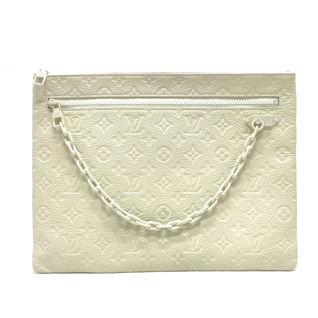 Louis Vuitton Blanc White Leather Clutch Bag Pochette