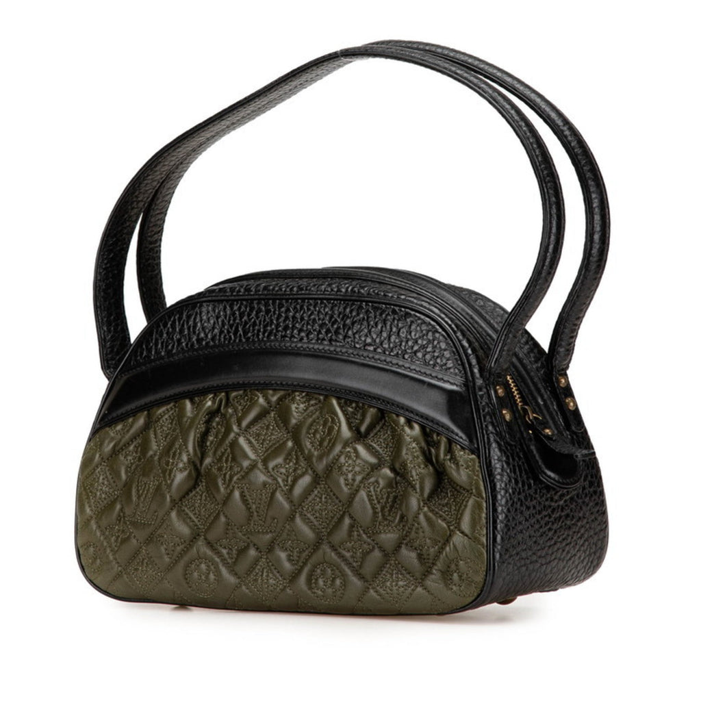 Louis Vuitton Black Khaki Noir Leather Handbag Shoulder Bag