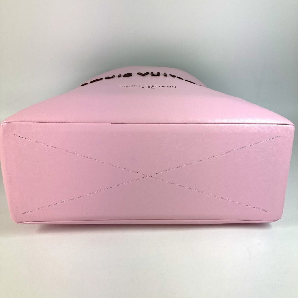 Louis Vuitton Pink Leather Shopping Bag Shoulder Bag Tote Bag