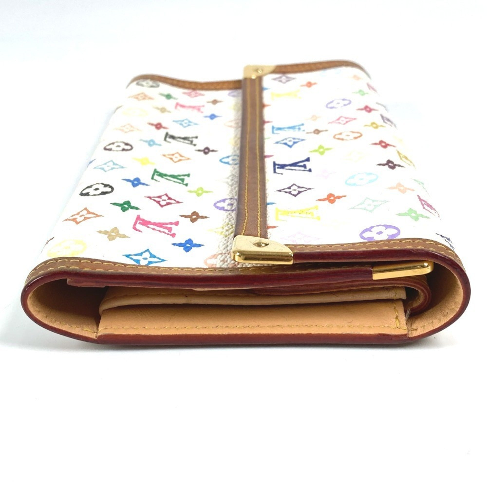 Louis Vuitton Blanc White Monogram Multicolore Wallet (Tri-Fold)
