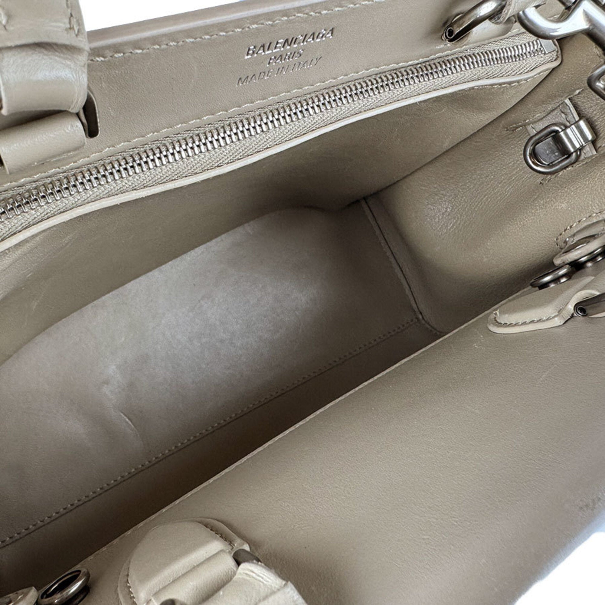 Balenciaga Grayish Leather Handbag Shoulder Bag Tote