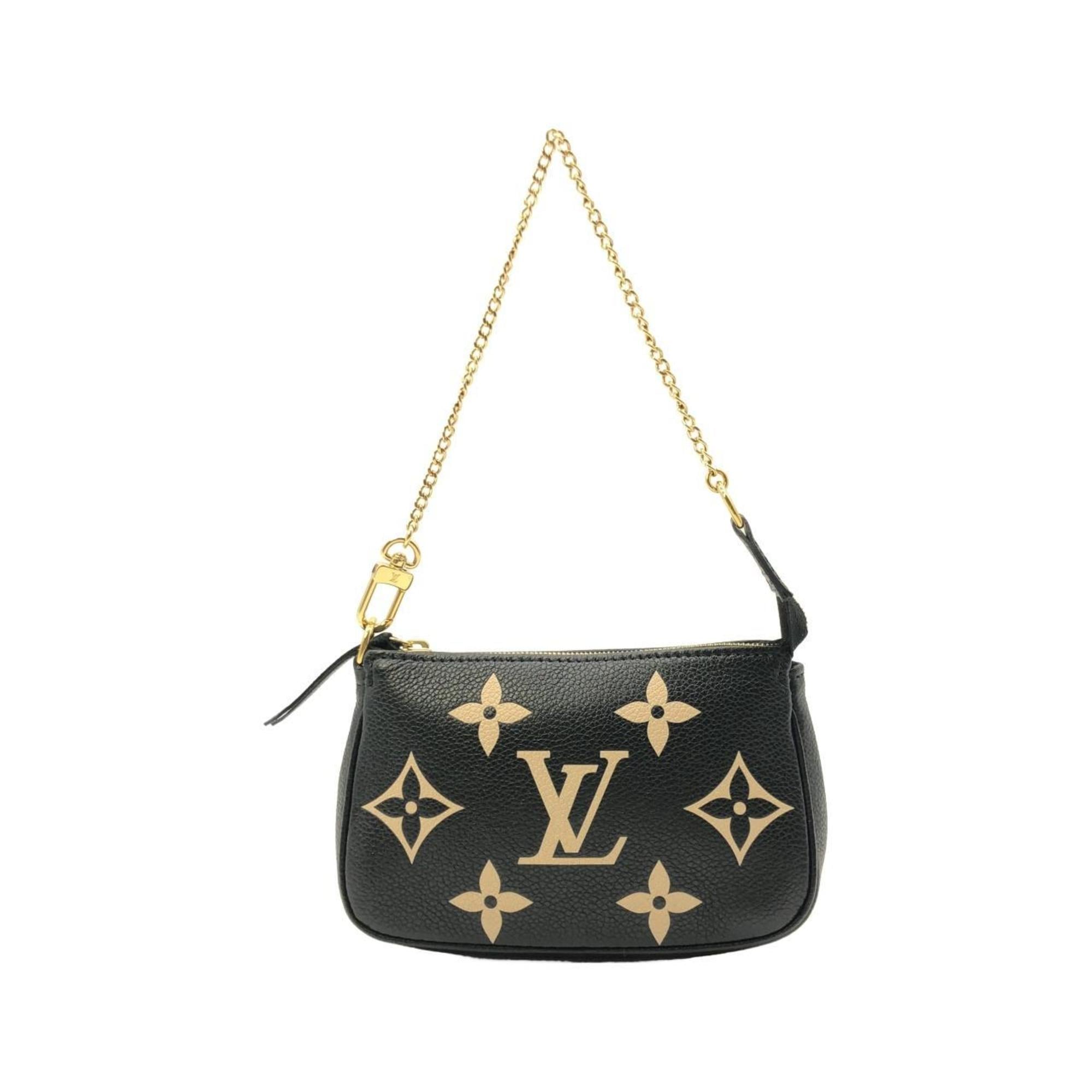 Louis Vuitton Beige Black Leather Pochette
