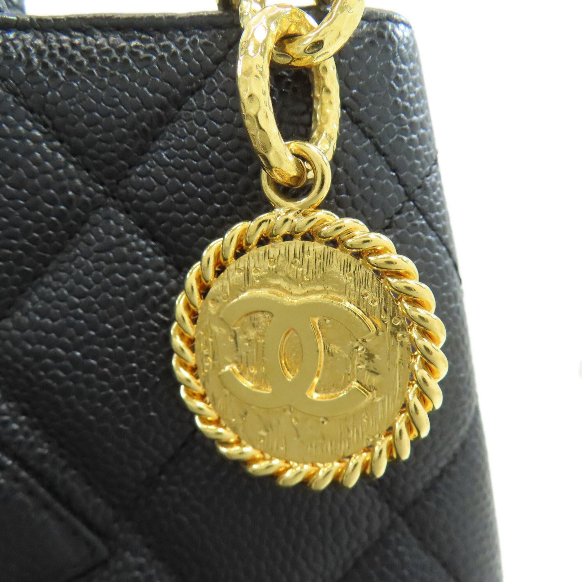Chanel Black Leather Tote Bag