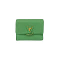 Louis Vuitton Green Pink Leather Wallet (Tri-Fold)