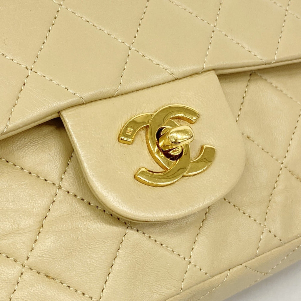 Chanel Beige Leather Shoulder Bag