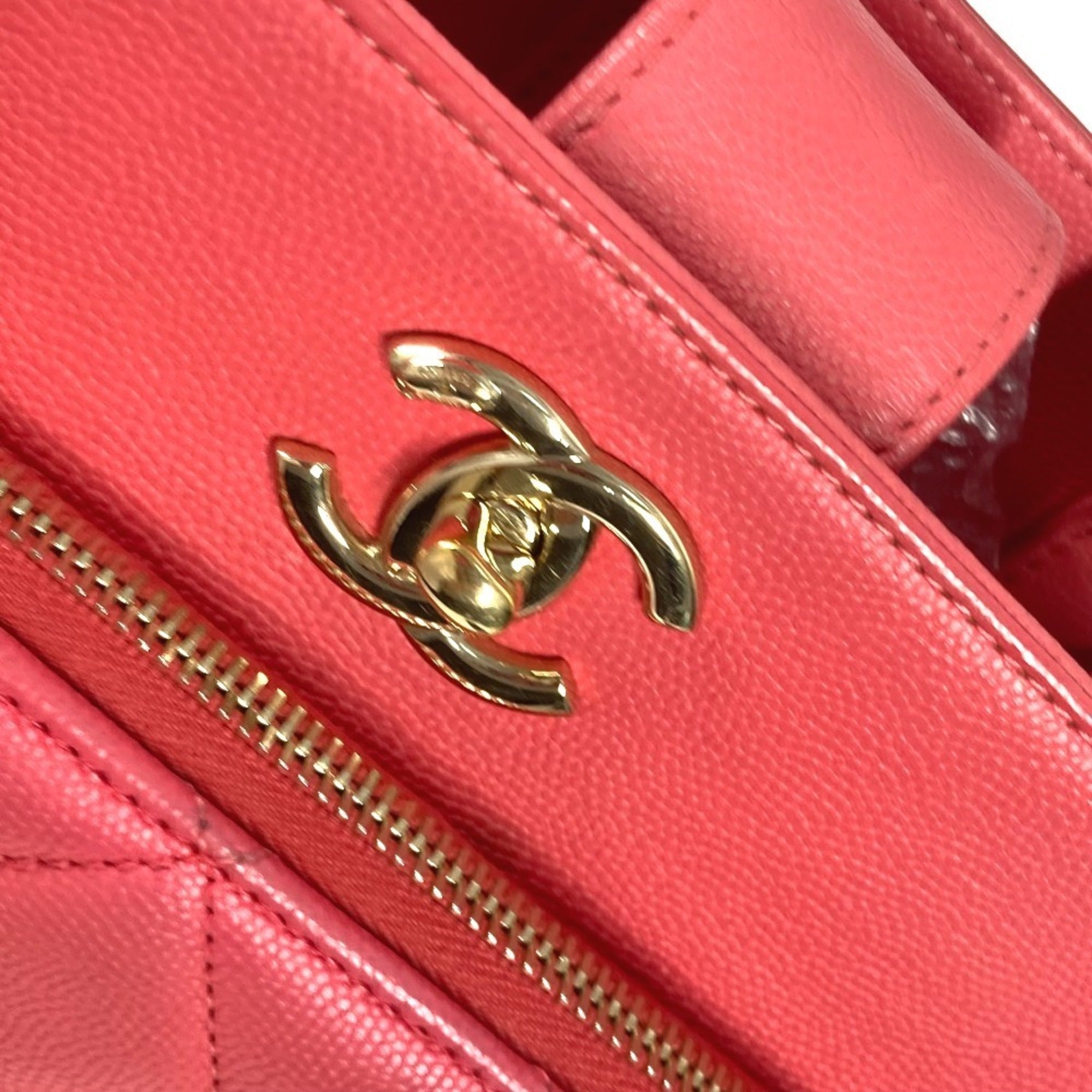 Chanel Pink Grained Calfskin Shoulder Bag Tote Bag