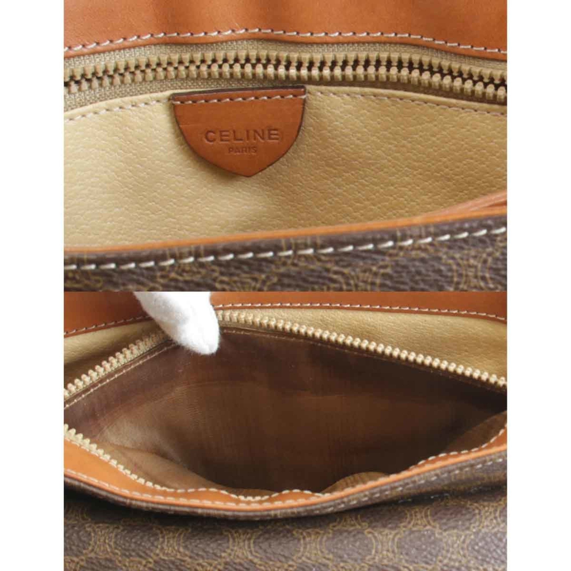 Celine Brown Leather Pvc Handbag