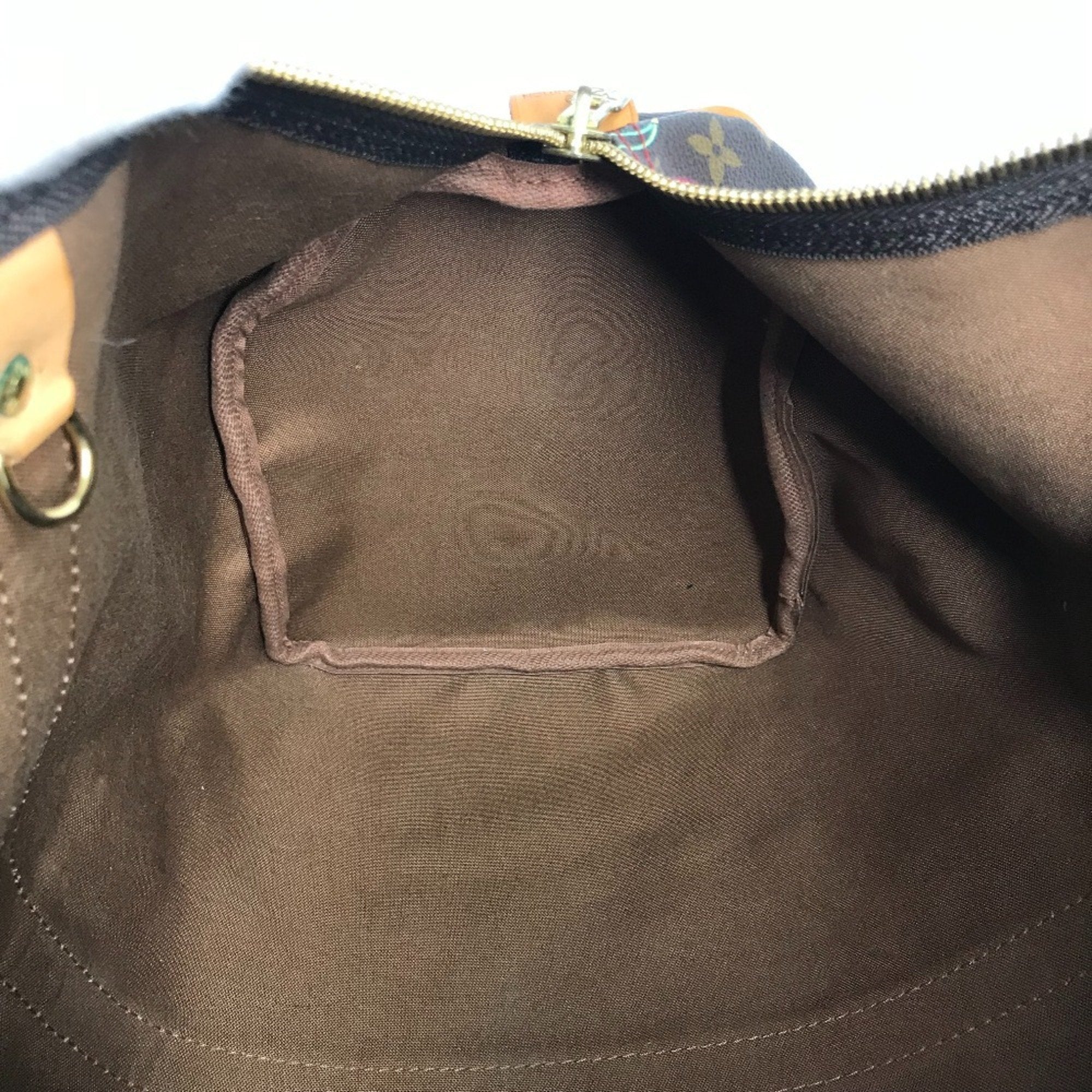Louis Vuitton Brown Red Color Monogram Cherry Blossom Canvas Boston Bag