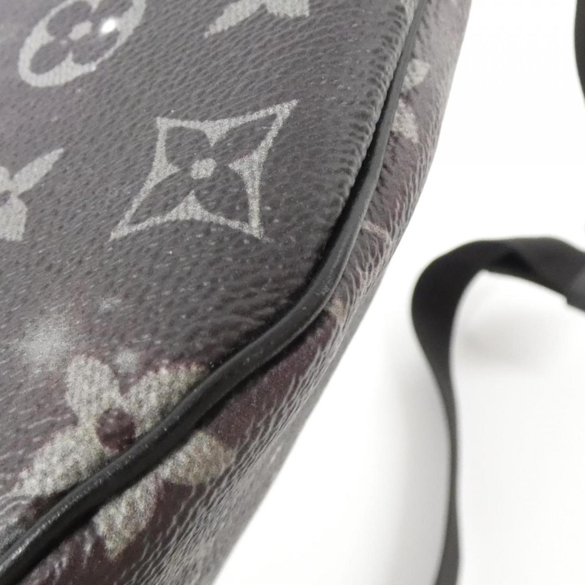Louis Vuitton Black Silver Coated Canvas Shoulder Bag