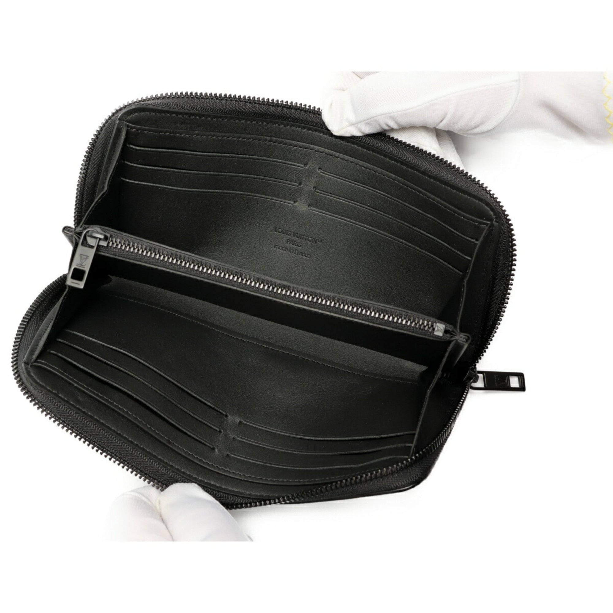 Louis Vuitton Black Noir Leather Long Wallet