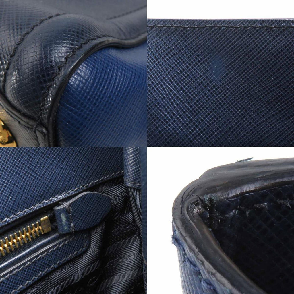 Prada Dark Blue Navy Leather Handbag Shoulder Bag