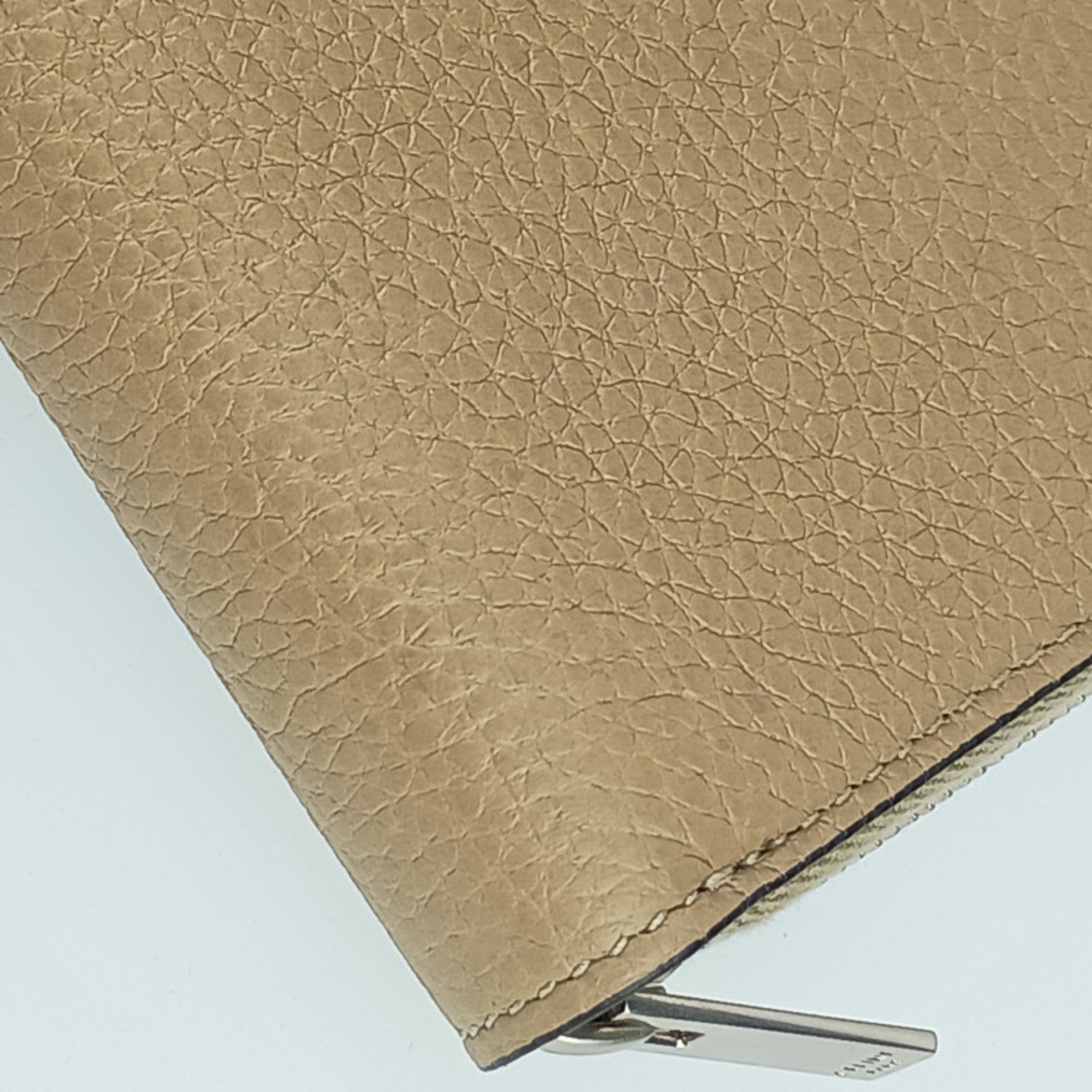Celine Beige Leather Long Wallet (Bi-Fold)