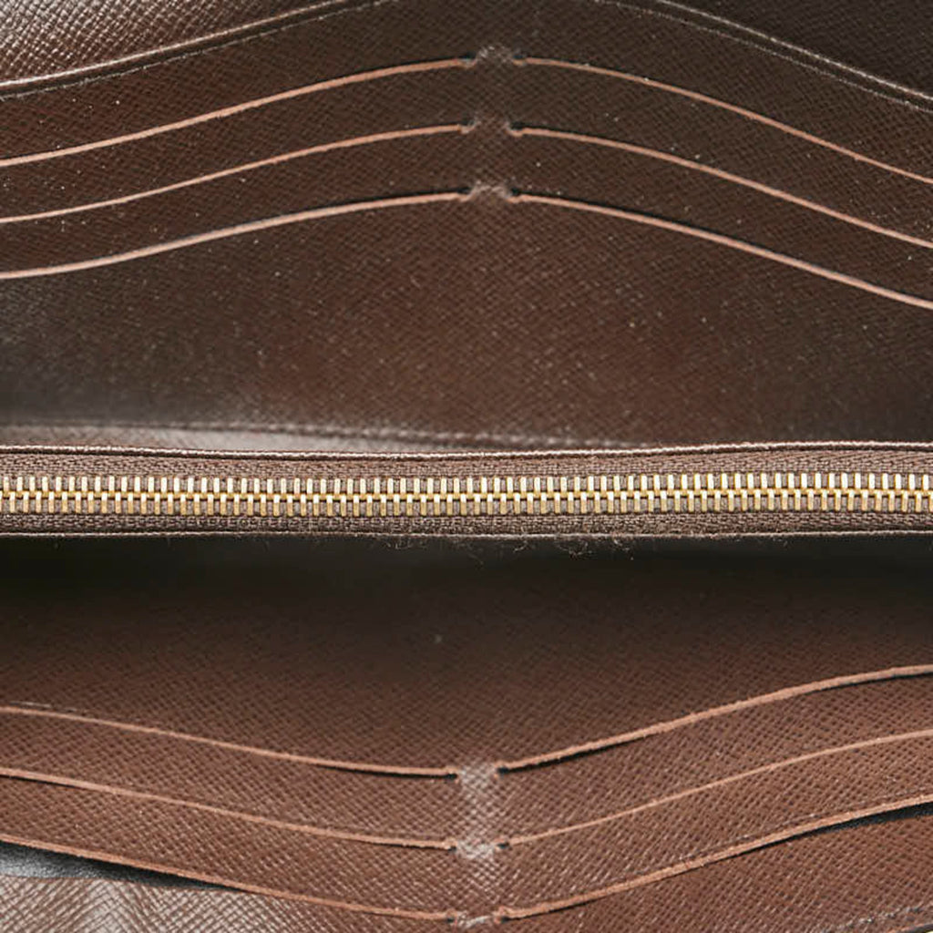 Louis Vuitton Brown Pvc Leather Long Wallet (Tri-Fold)
