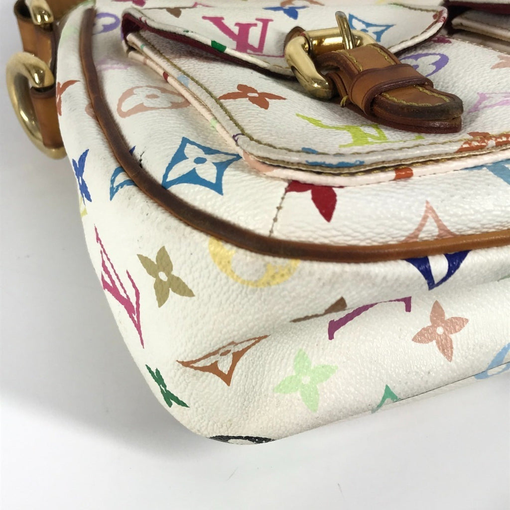 Louis Vuitton White Coated Canvas Shoulder Bag