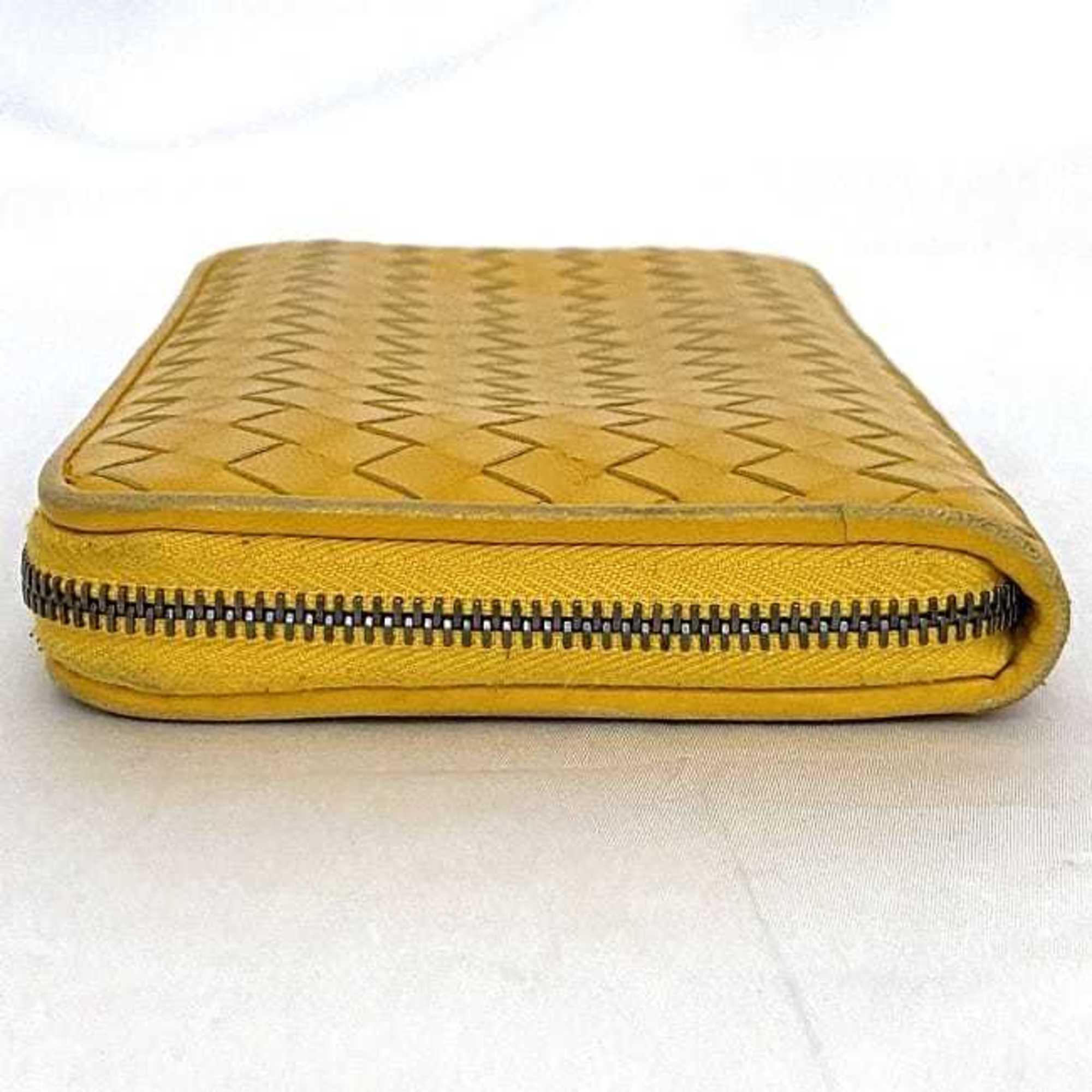 Bottega Veneta Yellow Leather Long Wallet (Bi-Fold)