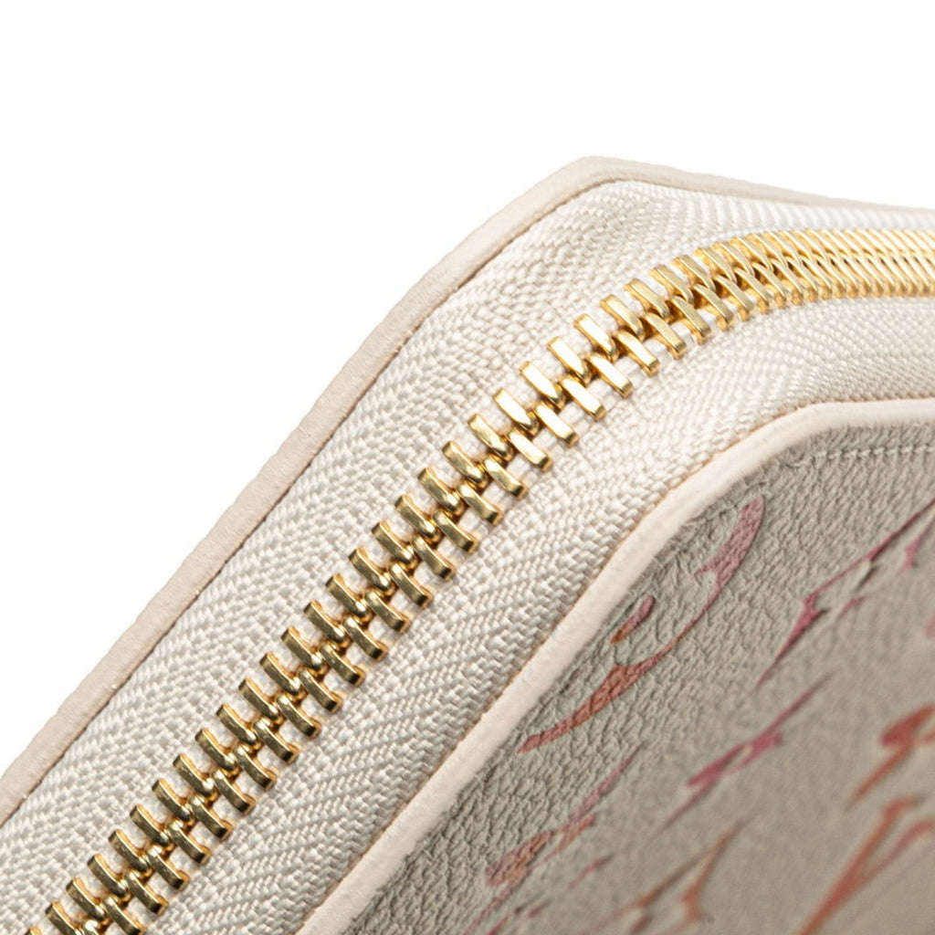 Louis Vuitton Pink White Pvc Leather Long Wallet