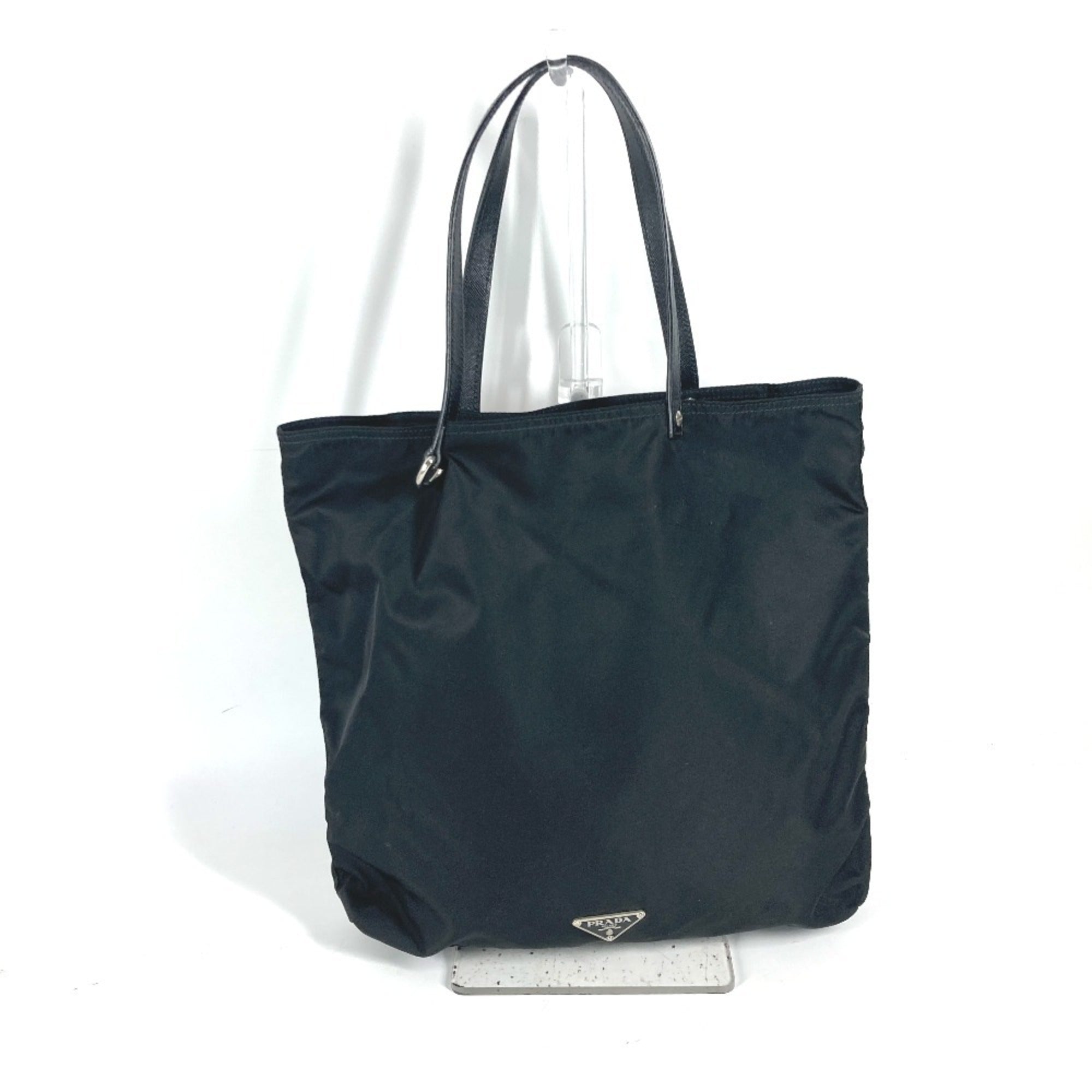Prada Black Multi-Color Nylon Leather Handbag Shoulder Bag Tote Bag